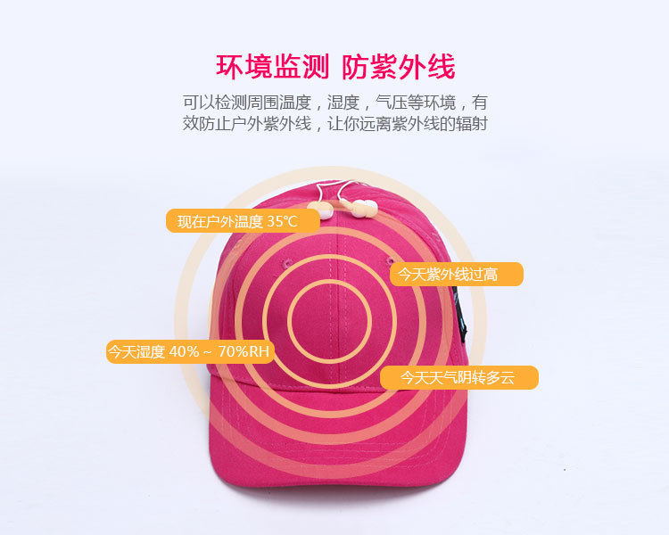 智能帽子方案的功能-環(huán)境監(jiān)測(cè)，防紫外線