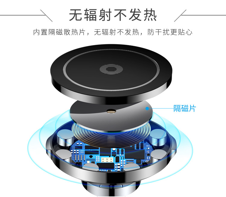 車載無(wú)線充電器方案開發(fā)的功能-無(wú)輻射不發(fā)熱